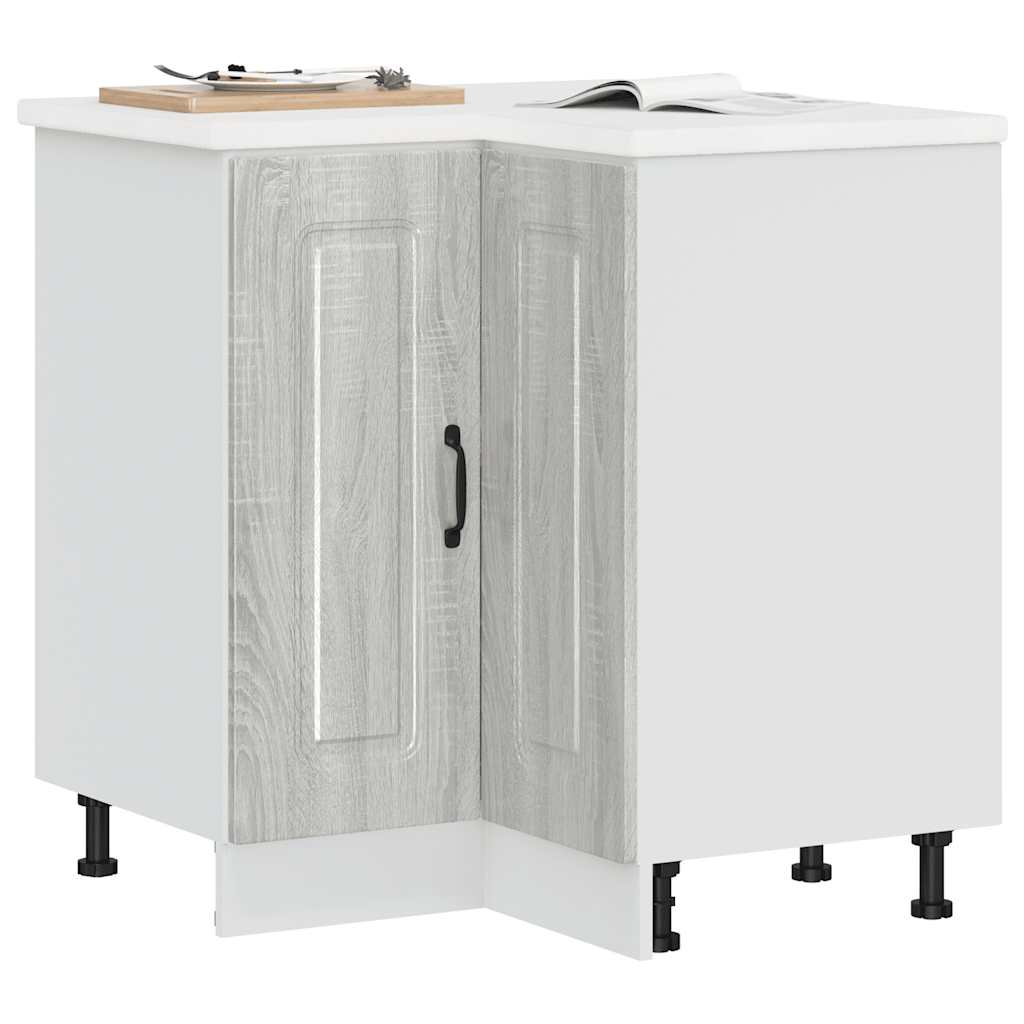 Mobile Base ad Angolo Cucina Kalmar Grigio Sonoma in Truciolato - homemem39