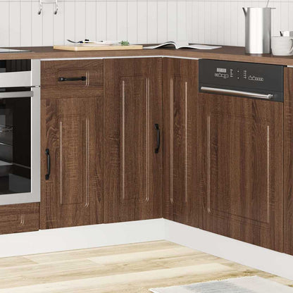 Mobile Base ad Angolo Cucina Kalmar Rovere Marrone Truciolato | homemem39