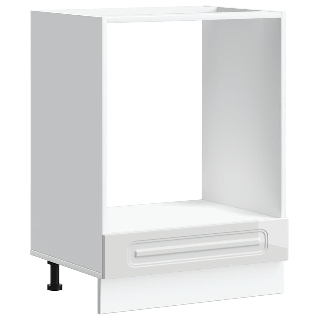Armadio per Forno Kalmar Bianco Lucido in Legno Multistrato | homemem39