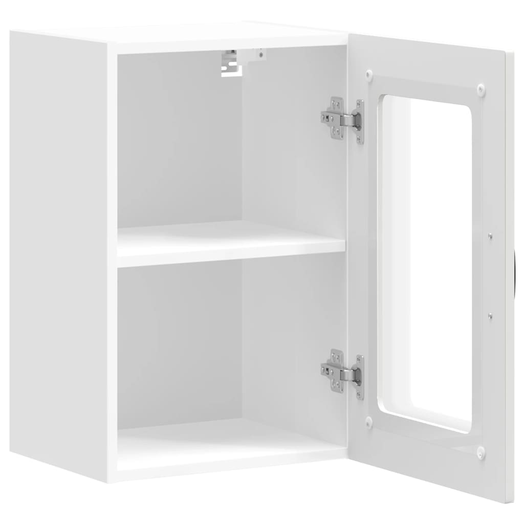 Pensile da Cucina con Porta in Vetro Kalmar Bianco Truciolato | homemem39