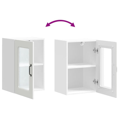 Pensile da Cucina con Porta in Vetro Kalmar Bianco Truciolato | homemem39