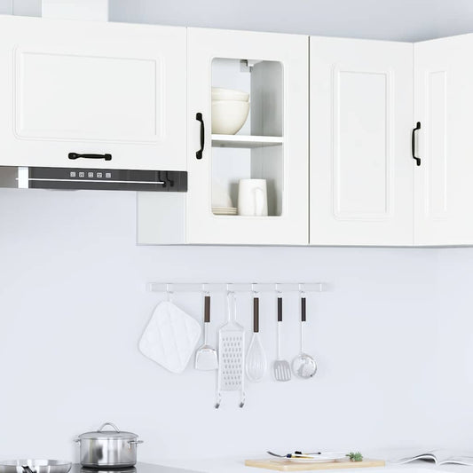 Pensile da Cucina con Porta in Vetro Kalmar Bianco Truciolato | homemem39