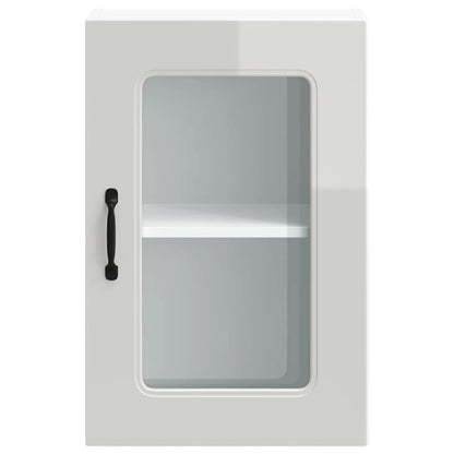Pensile da Cucina con Porta in Vetro Kalmar Bianco Lucido - homemem39