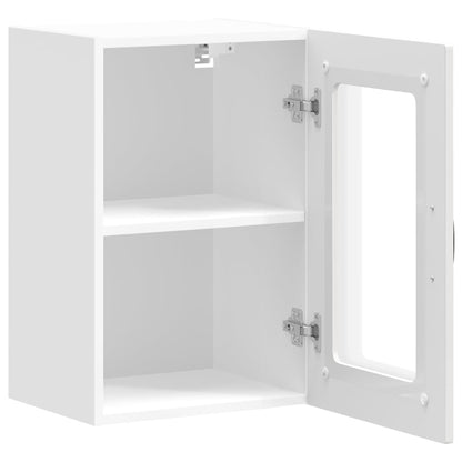 Pensile da Cucina con Porta in Vetro Kalmar Bianco Lucido | homemem39