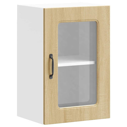 Pensile da Cucina con Porta in Vetro Kalmar Rovere Sonoma - homemem39