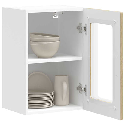 Pensile da Cucina con Porta in Vetro Kalmar Rovere Sonoma - homemem39