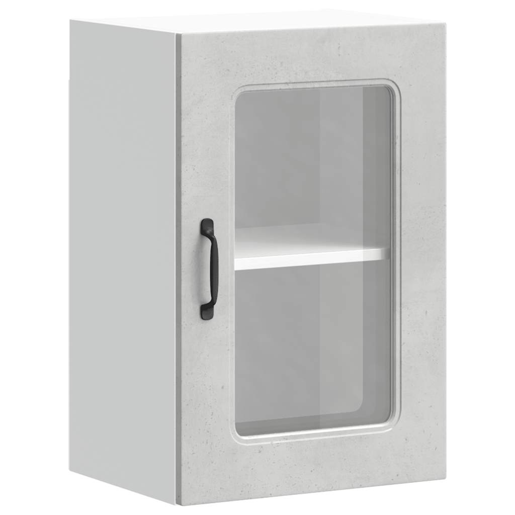 Pensile da Cucina con Porta in Vetro Kalmar Grigio Cemento - homemem39