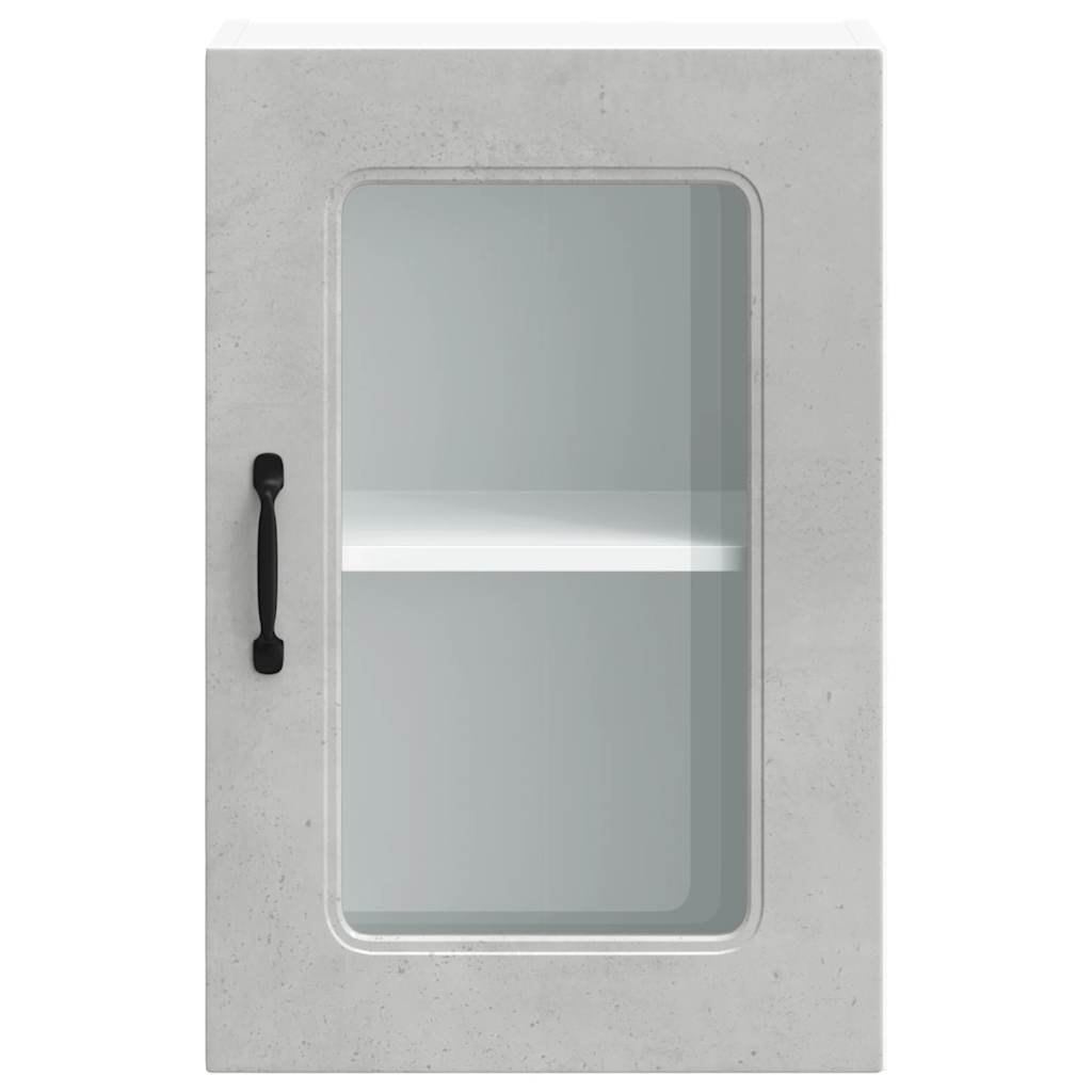 Pensile da Cucina con Porta in Vetro Kalmar Grigio Cemento - homemem39