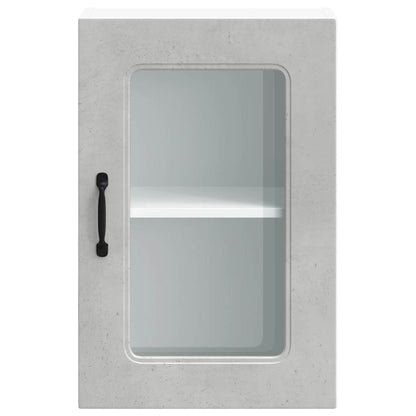 Pensile da Cucina con Porta in Vetro Kalmar Grigio Cemento - homemem39
