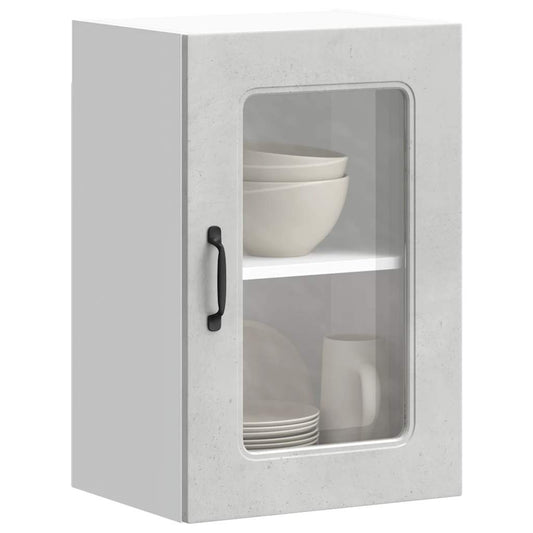 Pensile da Cucina con Porta in Vetro Kalmar Grigio Cemento - homemem39