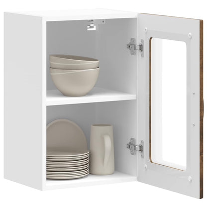 Pensile da Cucina con Porta in Vetro Kalmar Rovere Fumo - homemem39