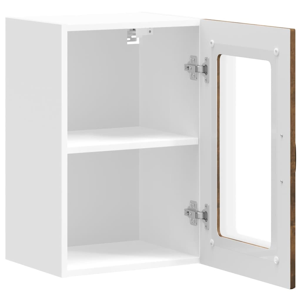 Pensile da Cucina con Porta in Vetro Kalmar Rovere Fumo - homemem39