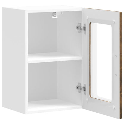 Pensile da Cucina con Porta in Vetro Kalmar Rovere Fumo - homemem39