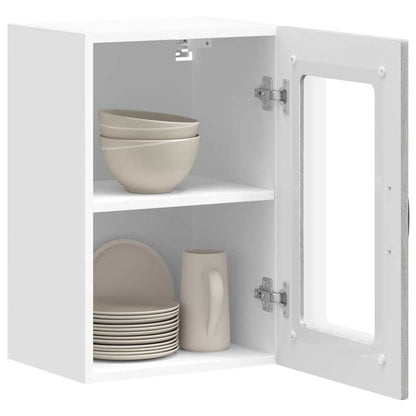 Pensile da Cucina con Porta in Vetro Kalmar Grigio Sonoma - homemem39