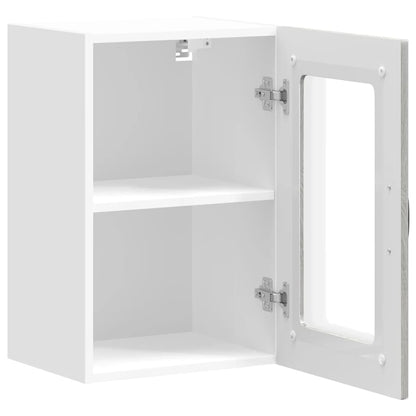 Pensile da Cucina con Porta in Vetro Kalmar Grigio Sonoma - homemem39