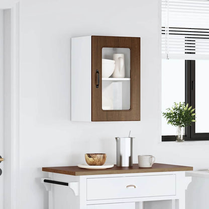Pensile da Cucina con Porta in Vetro Kalmar Rovere Marrone - homemem39