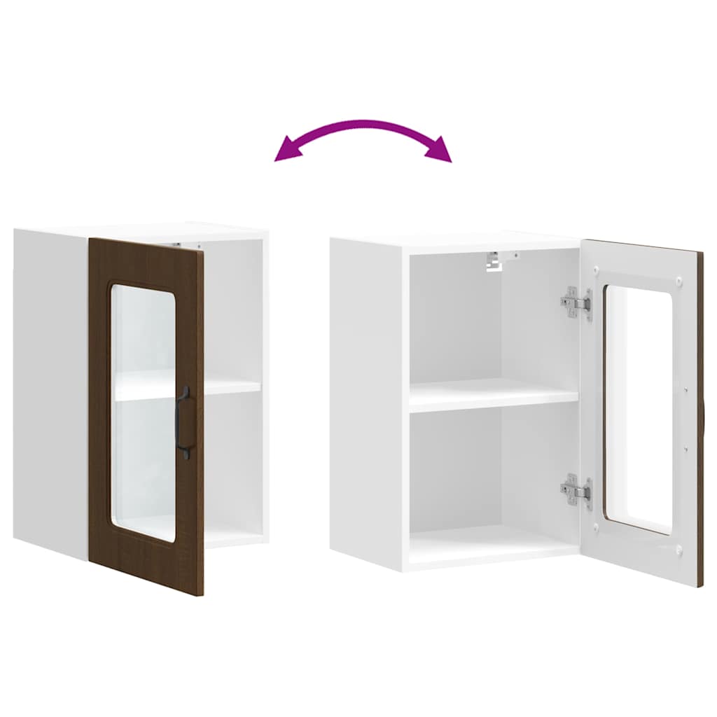 Pensile da Cucina con Porta in Vetro Kalmar Rovere Marrone | homemem39