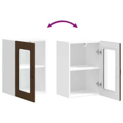 Pensile da Cucina con Porta in Vetro Kalmar Rovere Marrone | homemem39