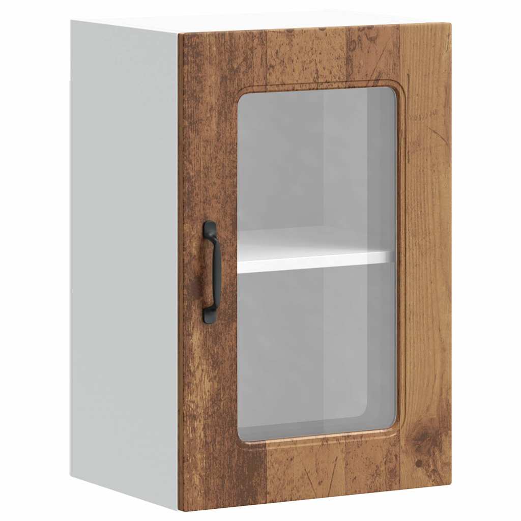Pensile da Cucina con Porta in Vetro Kalmar Legno Vecchio | homemem39