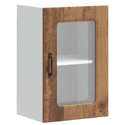 Pensile da Cucina con Porta in Vetro Kalmar Legno Vecchio - homemem39