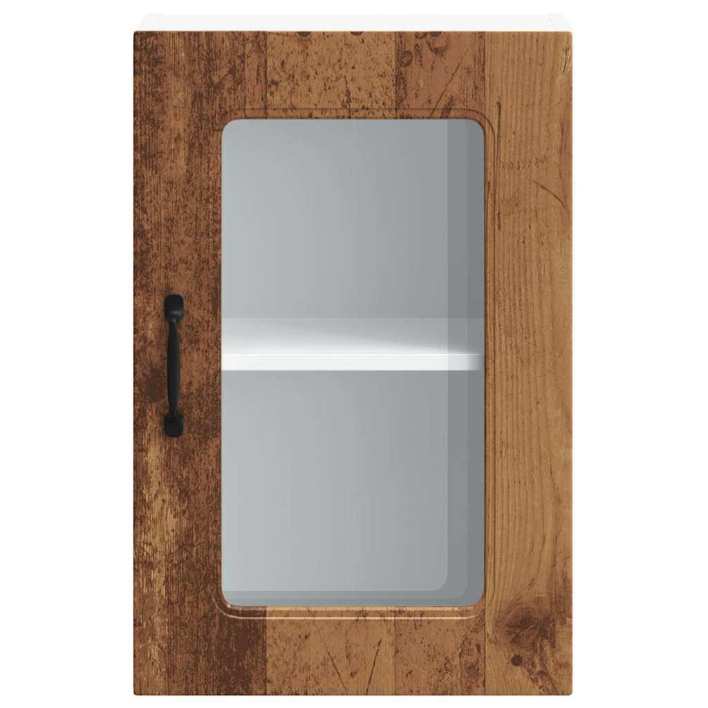 Pensile da Cucina con Porta in Vetro Kalmar Legno Vecchio - homemem39