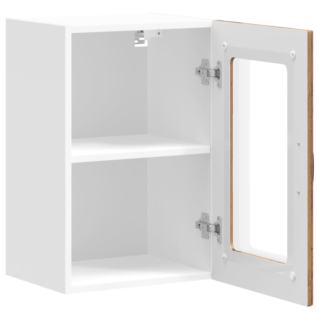 Pensile da Cucina con Porta in Vetro Kalmar Legno Vecchio - homemem39