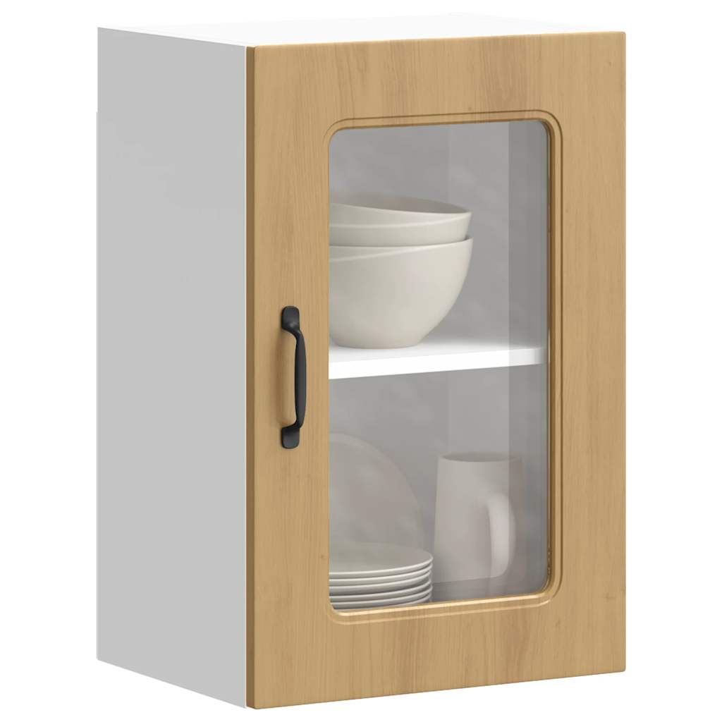 Pensile da Cucina con Porta in Vetro Kalmar Rovere Artigianale - homemem39