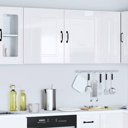 Pensili da cucina 2 pz Kalmar in Legno Multistrato Bianco Lucido | homemem39