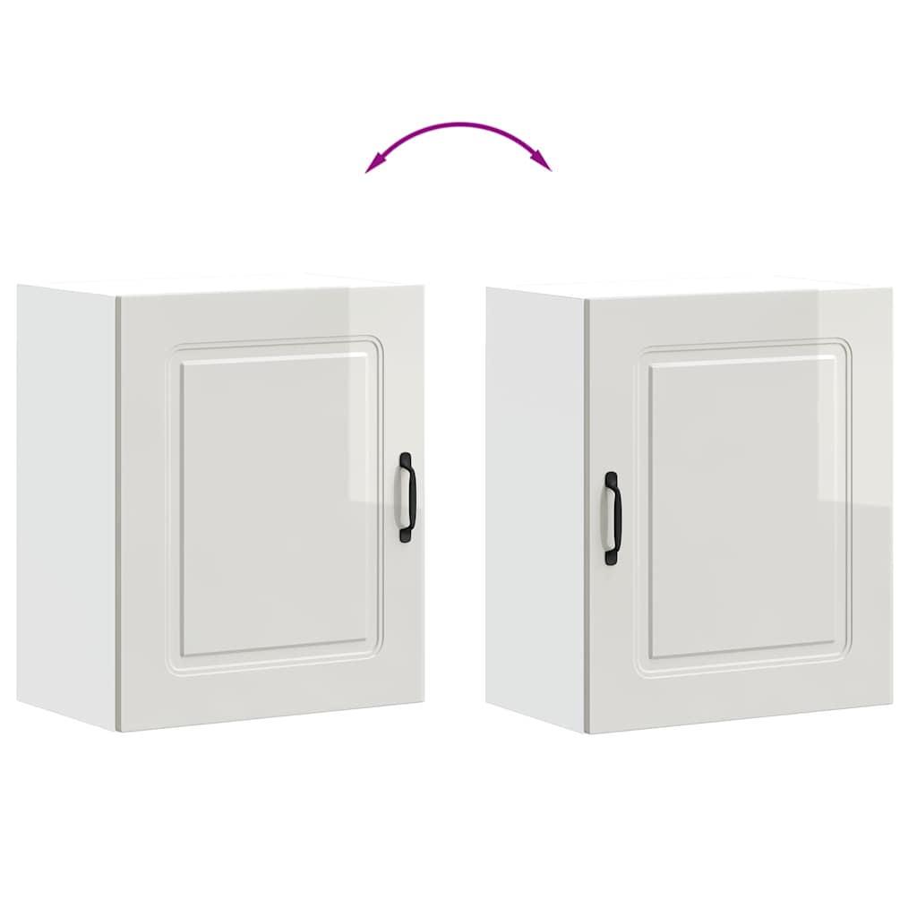 Pensili da cucina 2 pz Kalmar in Legno Multistrato Bianco Lucido | homemem39