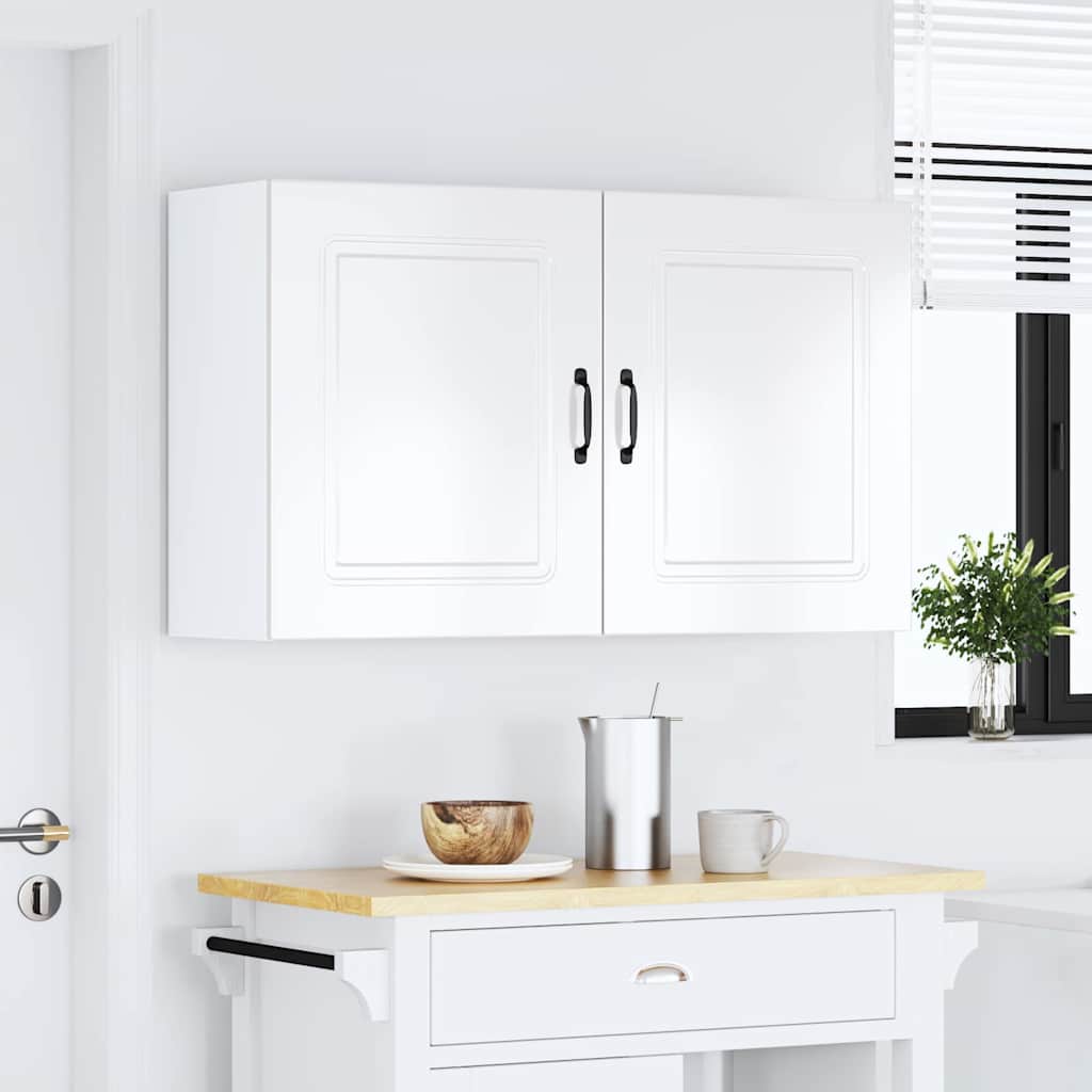 Pensili da cucina 2 pz Kalmar in Legno Multistrato Bianco Lucido | homemem39