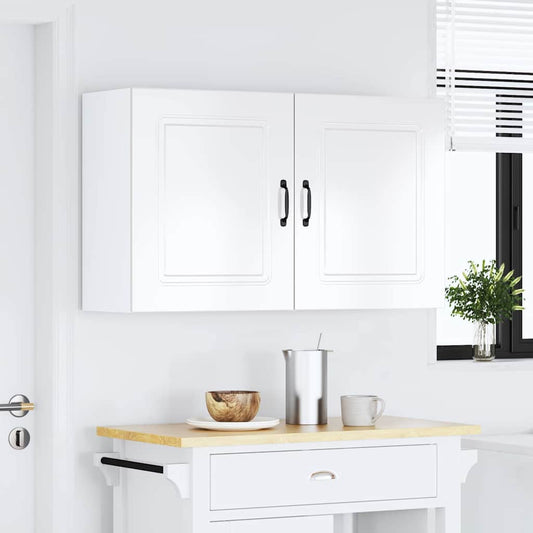 Pensili da cucina 2 pz Kalmar in Legno Multistrato Bianco Lucido | homemem39