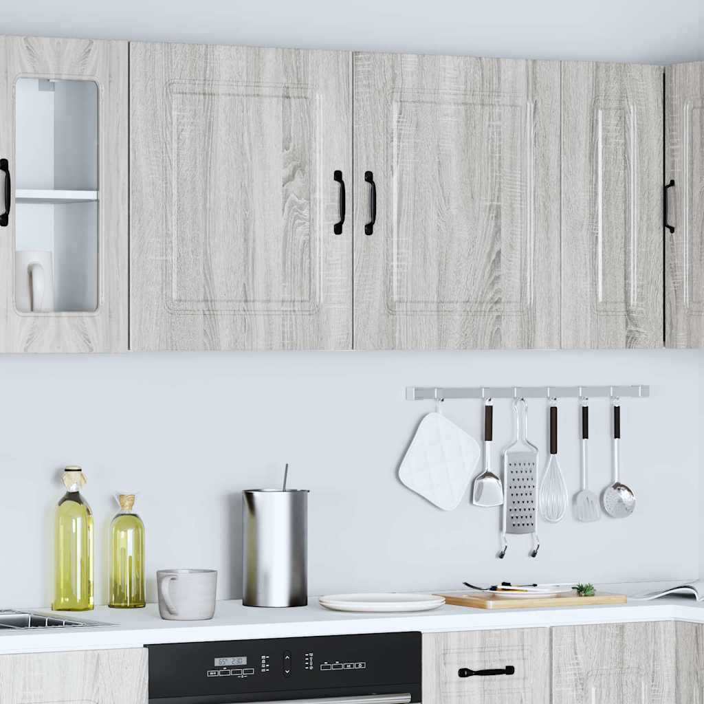 Pensili da cucina 2 pz Kalmar Grigio in Legno Multistrato Sonoma | homemem39