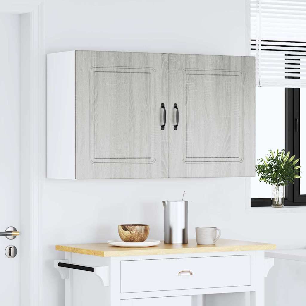 Pensili da cucina 2 pz Kalmar Grigio in Legno Multistrato Sonoma