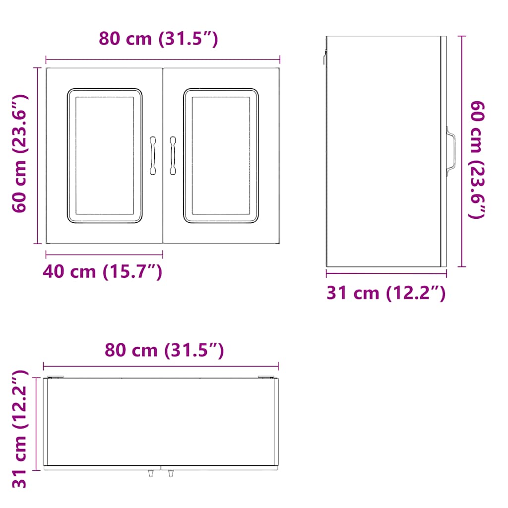 Pensile da Cucina Kalmar Bianco in Legno Multistrato - homemem39