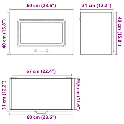 Pensile da Cucina Kalmar Rovere Fumo in Legno Multistrato