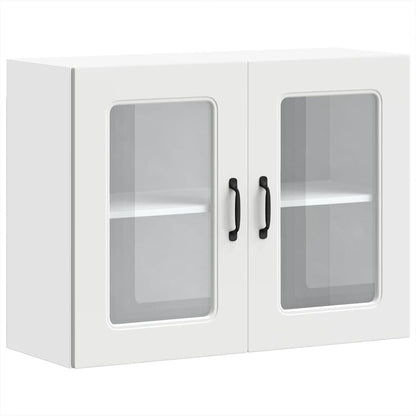 Pensile da Cucina con Porta in Vetro Kalmar Bianco Truciolato - homemem39