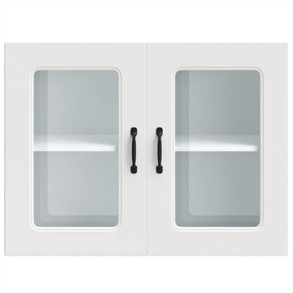Pensile da Cucina con Porta in Vetro Kalmar Bianco Truciolato - homemem39