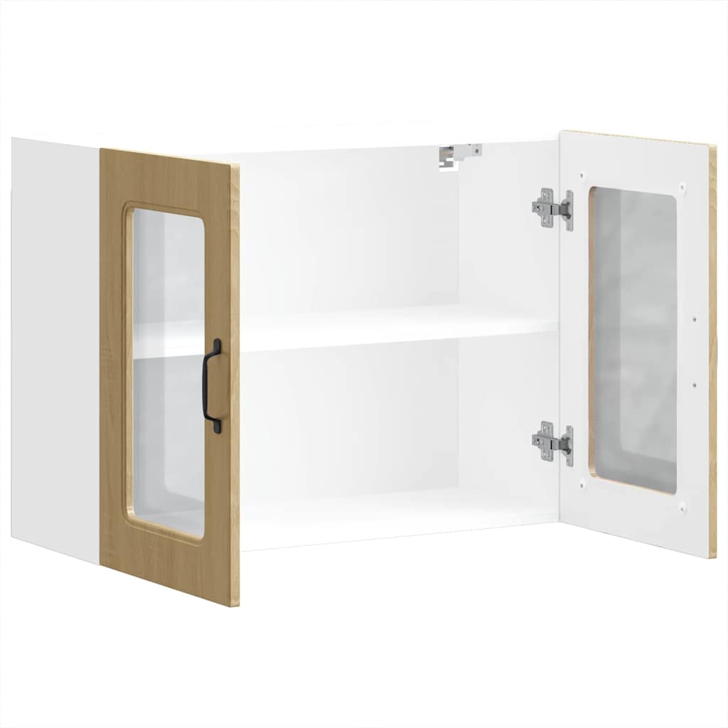 Pensile da Cucina con Porta in Vetro Kalmar Rovere Sonoma - homemem39