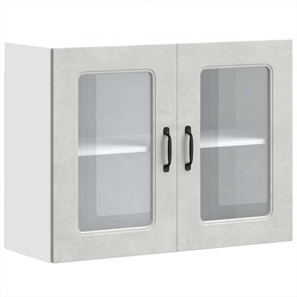 Pensile da Cucina con Porta in Vetro Kalmar Grigio Cemento - homemem39