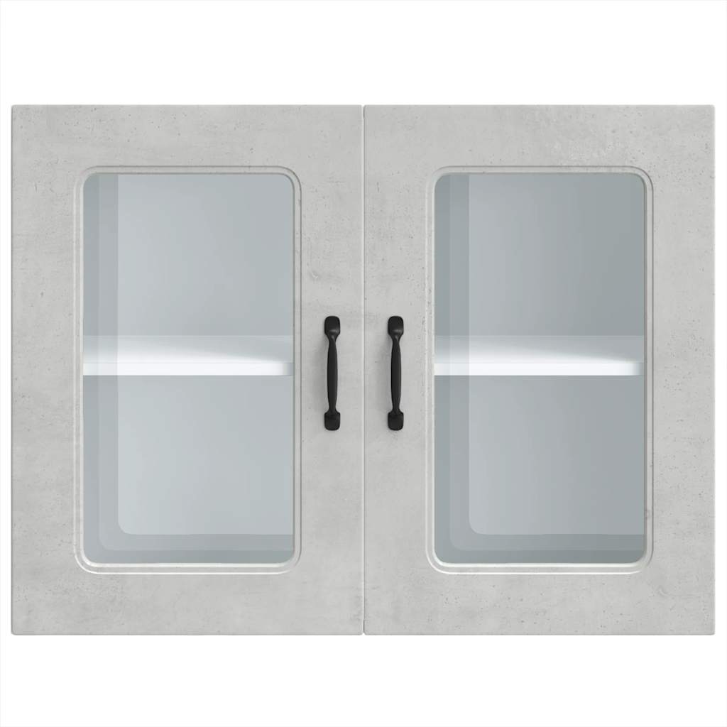 Pensile da Cucina con Porta in Vetro Kalmar Grigio Cemento | homemem39