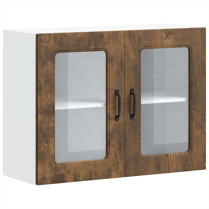 Pensile da Cucina con Porta in Vetro Kalmar Rovere Fumo - homemem39