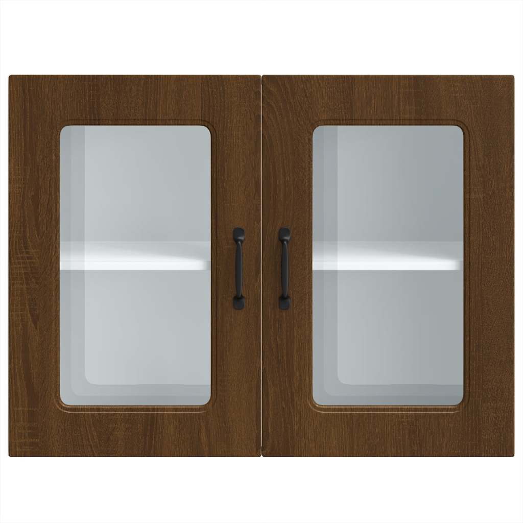 Pensile da Cucina con Porta in Vetro Kalmar Rovere Marrone | homemem39