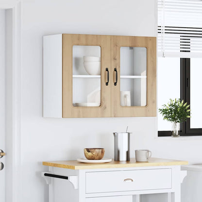 Pensile da Cucina con Porta in Vetro Kalmar Rovere Artigianale - homemem39