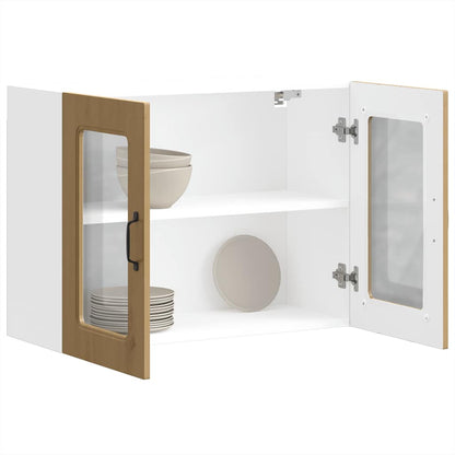 Pensile da Cucina con Porta in Vetro Kalmar Rovere Artigianale - homemem39