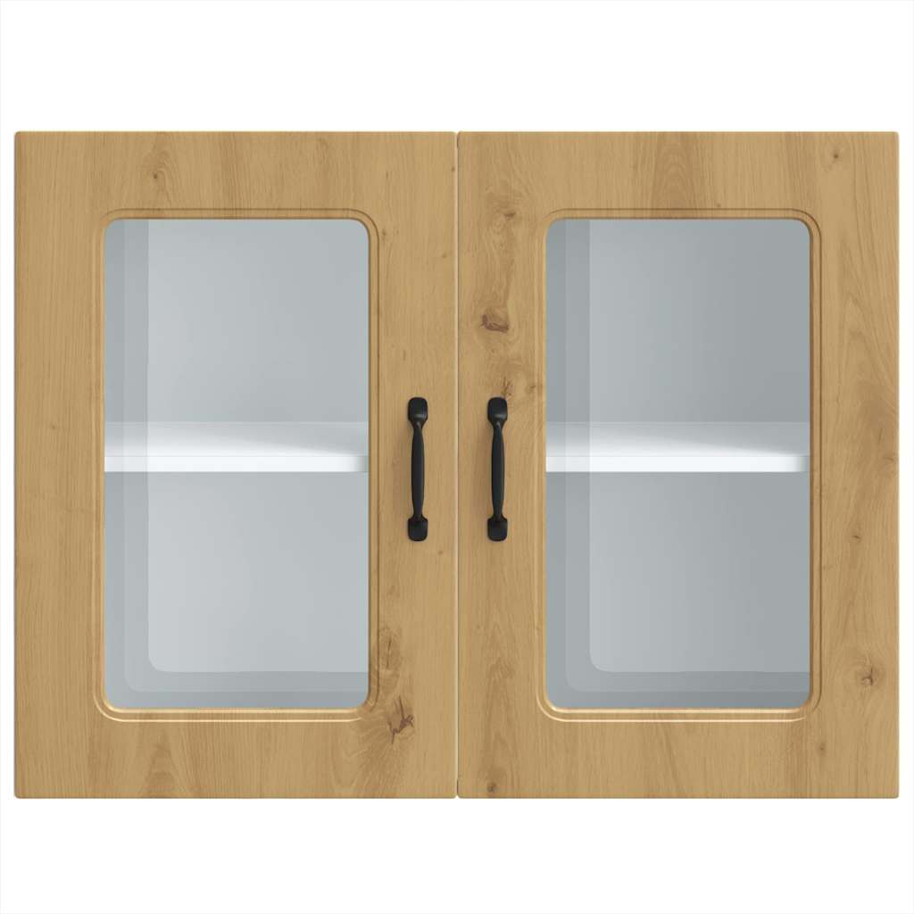 Pensile da Cucina con Porta in Vetro Kalmar Rovere Artigianale | homemem39