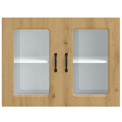 Pensile da Cucina con Porta in Vetro Kalmar Rovere Artigianale - homemem39