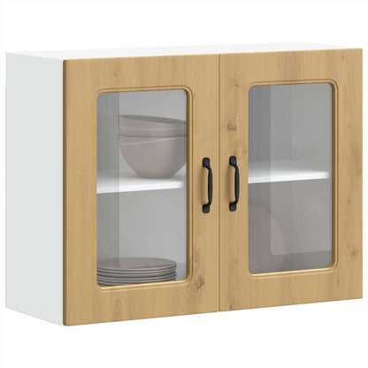 Pensile da Cucina con Porta in Vetro Kalmar Rovere Artigianale - homemem39