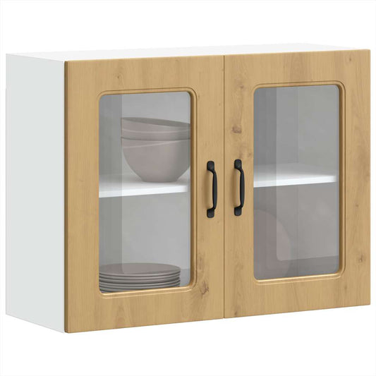 Pensile da Cucina con Porta in Vetro Kalmar Rovere Artigianale - homemem39