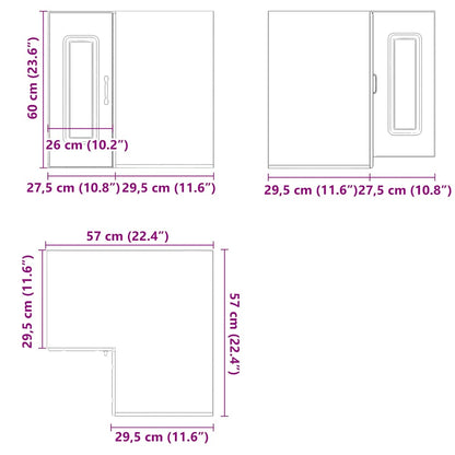 Pensile da Cucina ad Angolo Kalmar Bianco in Legno Multistrato - homemem39