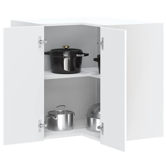Pensile da Cucina ad Angolo Kalmar Bianco in Legno Multistrato | homemem39
